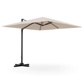9.5 Feet Square Patio Cantilever Umbrella with 360Â° Rotation-Beige