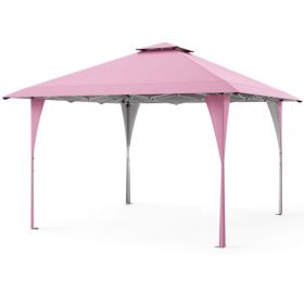 13 X 13 FT Pop up Gazebo with Portable Carrying Bag 8 Stakes and 4 Wind Ropes-Pink