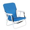 Oxford Cloth Iron Outdoor Beach Chair Blue