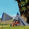 Outsunny Teepee Camping Tent Easy Set-Up with Porch Blue for 2-3 Person Outdoor Hiking