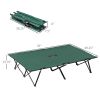 Outsunny 2 Person Folding Camp Cot for Adults, 50" Wide Outdoor Portable Sleeping Cot with Carry Bag, Elevated Camping Bed, Green