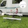 Outsunny 2 Pack 6 ft Portable Foldable Bench Seats, Plastic Folding Benches with Carrying Handle for Camping, White