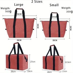 Heavy-Duty Cooling Tote Bag â€“ 5.28 Gallon Capacity for Beach, Camping & Grocery Hauling (Color: Red)